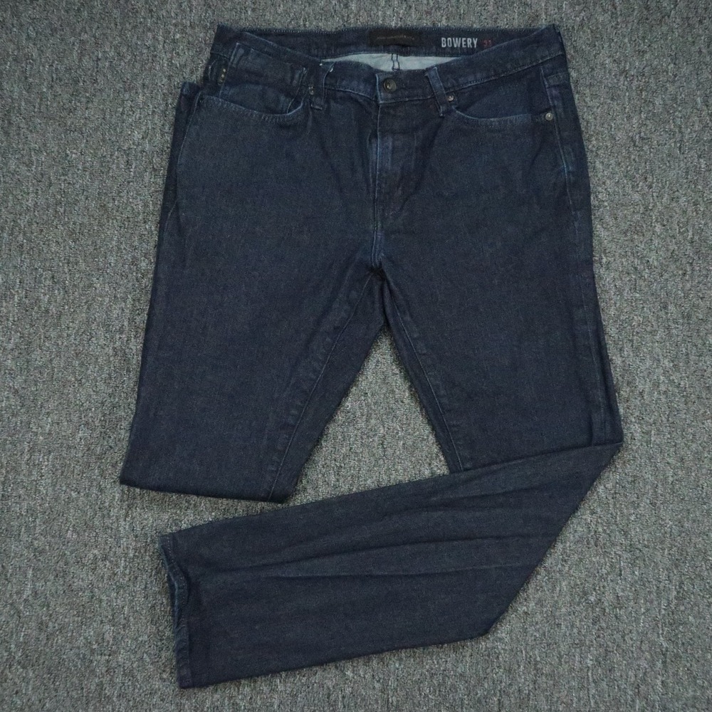 John Varvatos Jeans Mens 33x32 Blue Bowery Straight 5 Pocket Denim Dark Wash